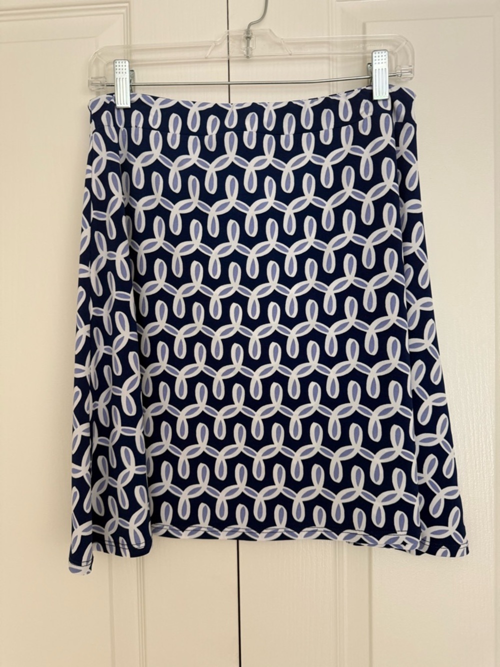 Leota Navy and White A-Line Skirt, size L